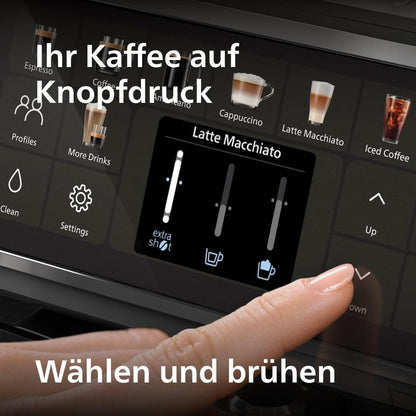 Serie 5500 Kaffeevollautomat (EP5544/50) – LatteGo Milchsystem, 20 heiße und kalte Kaffeespezialitäten, 40% leiser mit SilentBrew, QuickStart, Schwarz/Grau