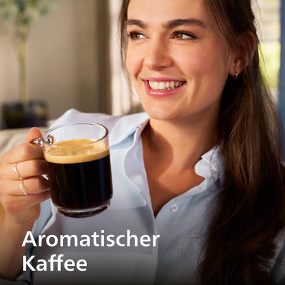 Serie 5500 Kaffeevollautomat (EP5544/50) – LatteGo Milchsystem, 20 heiße und kalte Kaffeespezialitäten, 40% leiser mit SilentBrew, QuickStart, Schwarz/Grau
